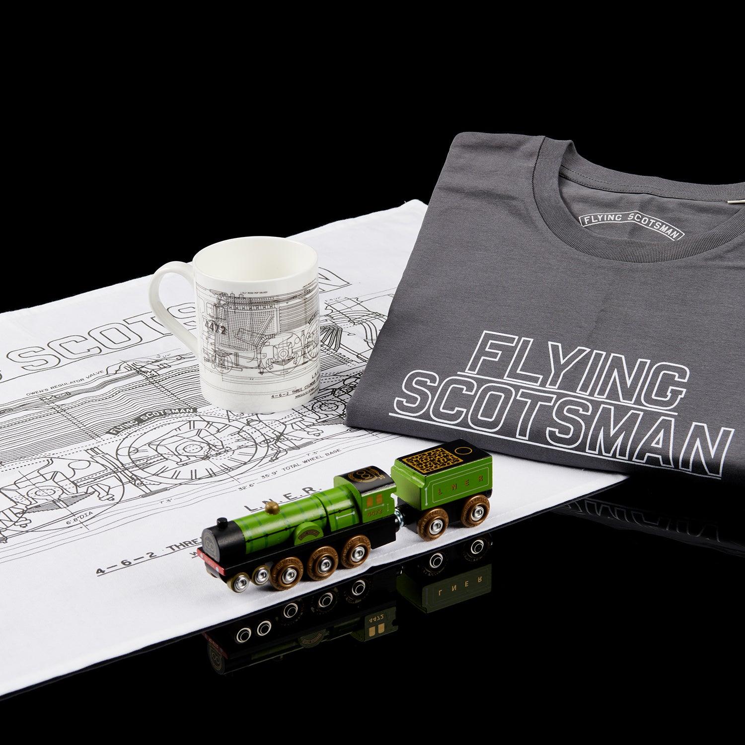 National Railway Museum Flying Scotsman Blueprint T-Shirt - Image 5