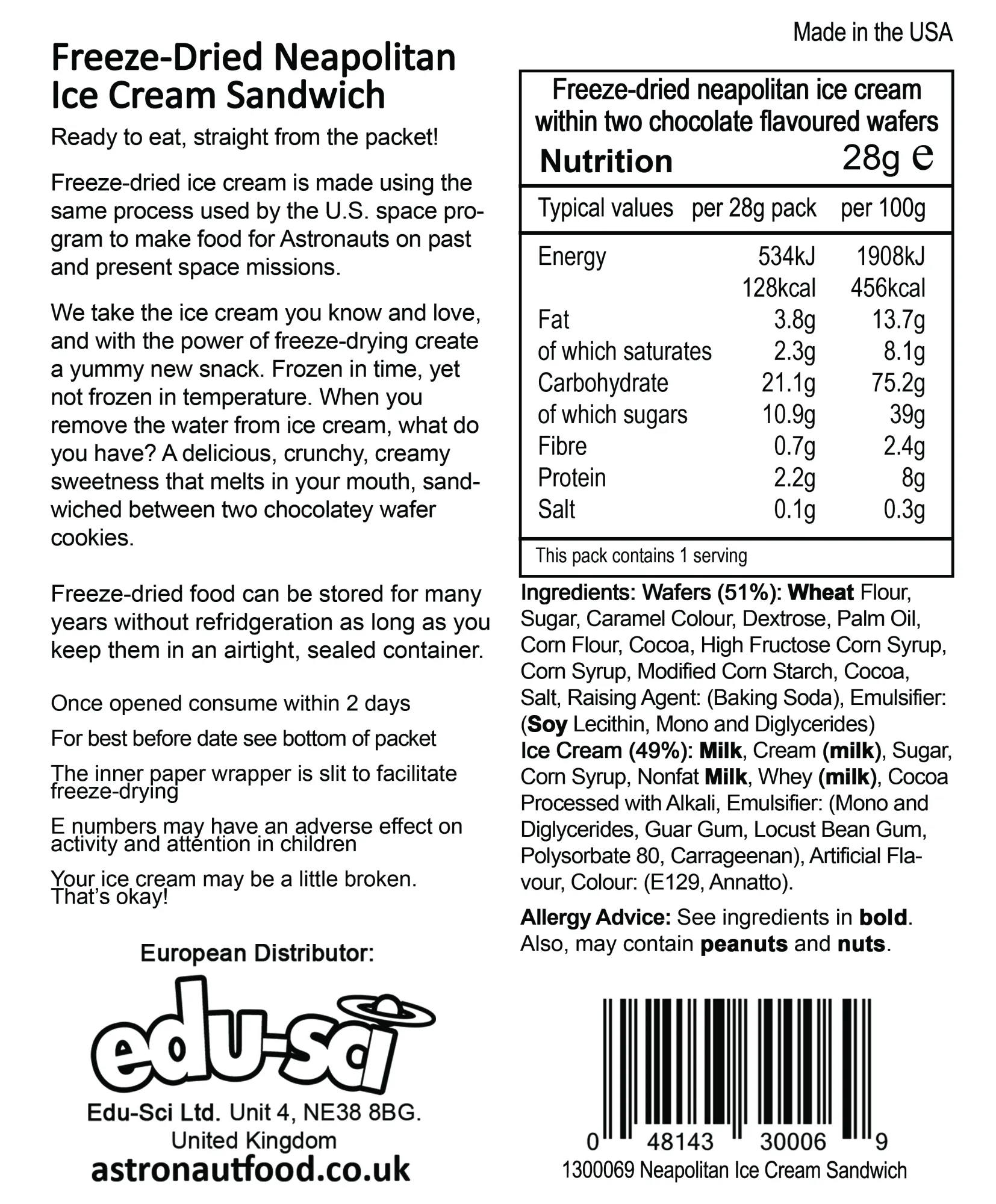 Neapolitan Ice Cream Sandwich Space Food - Image 3