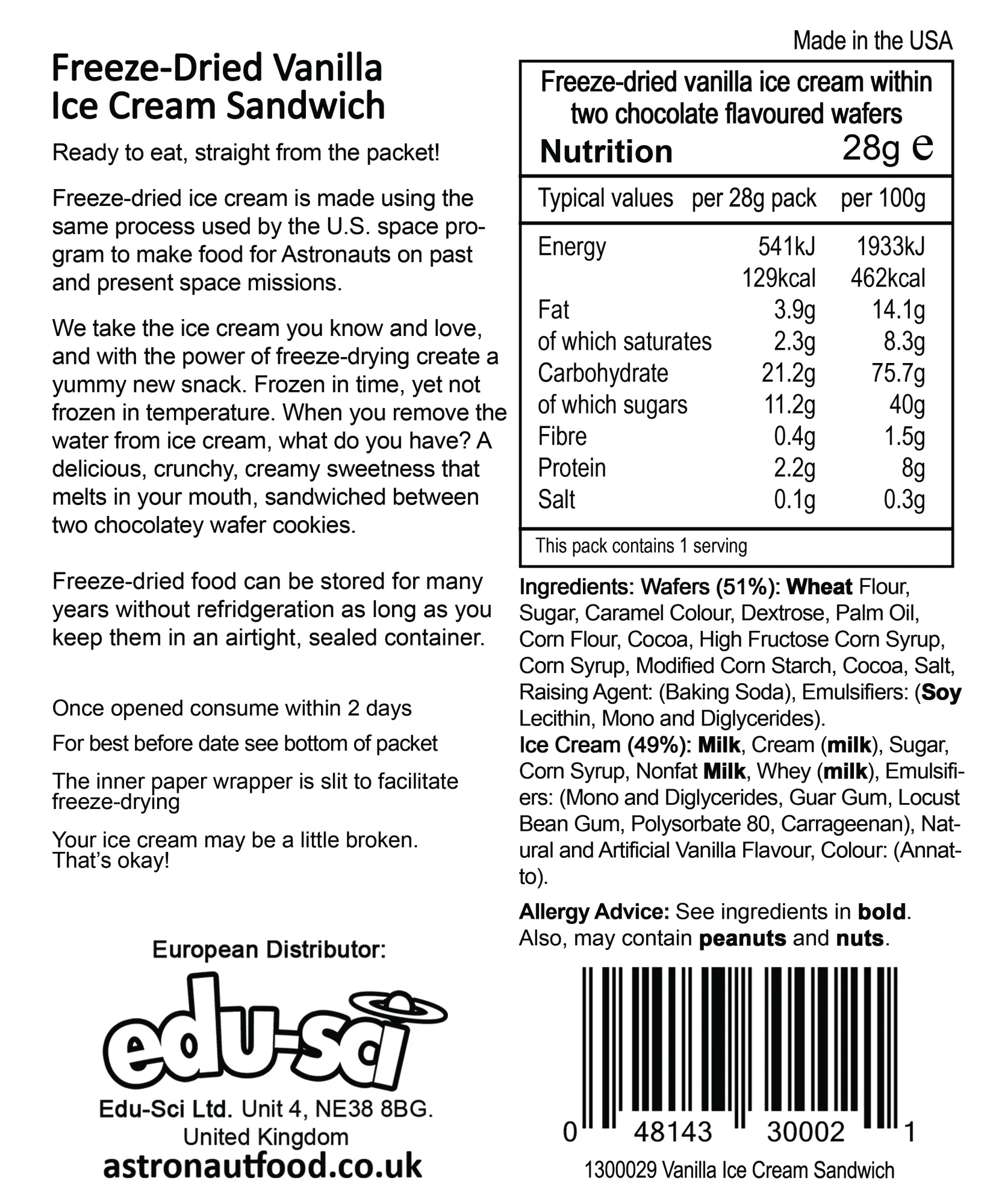 Space Food Ice Cream Sandwich - Image 3